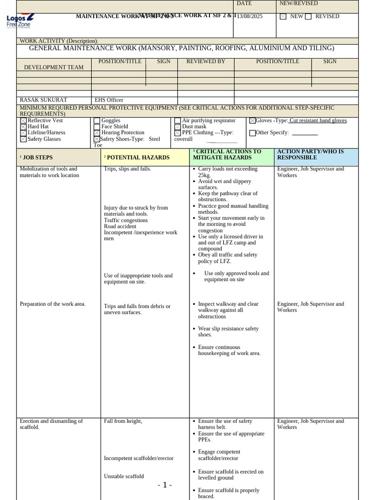 Sif 2&3 | PDF | Personal Protective Equipment | Labor Relations