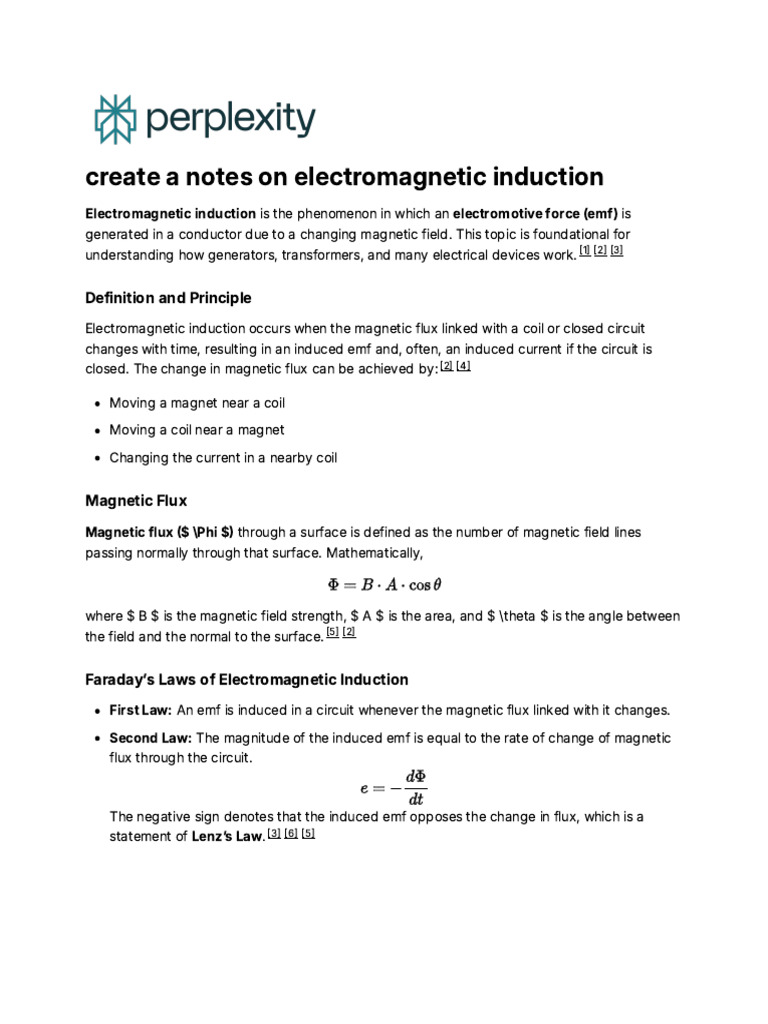 Understanding Electromagnetic Induction | PDF | Electromagnetic ...