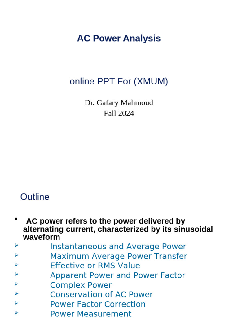 AC Power Analysis Overview | PDF | Ac Power | Electricity