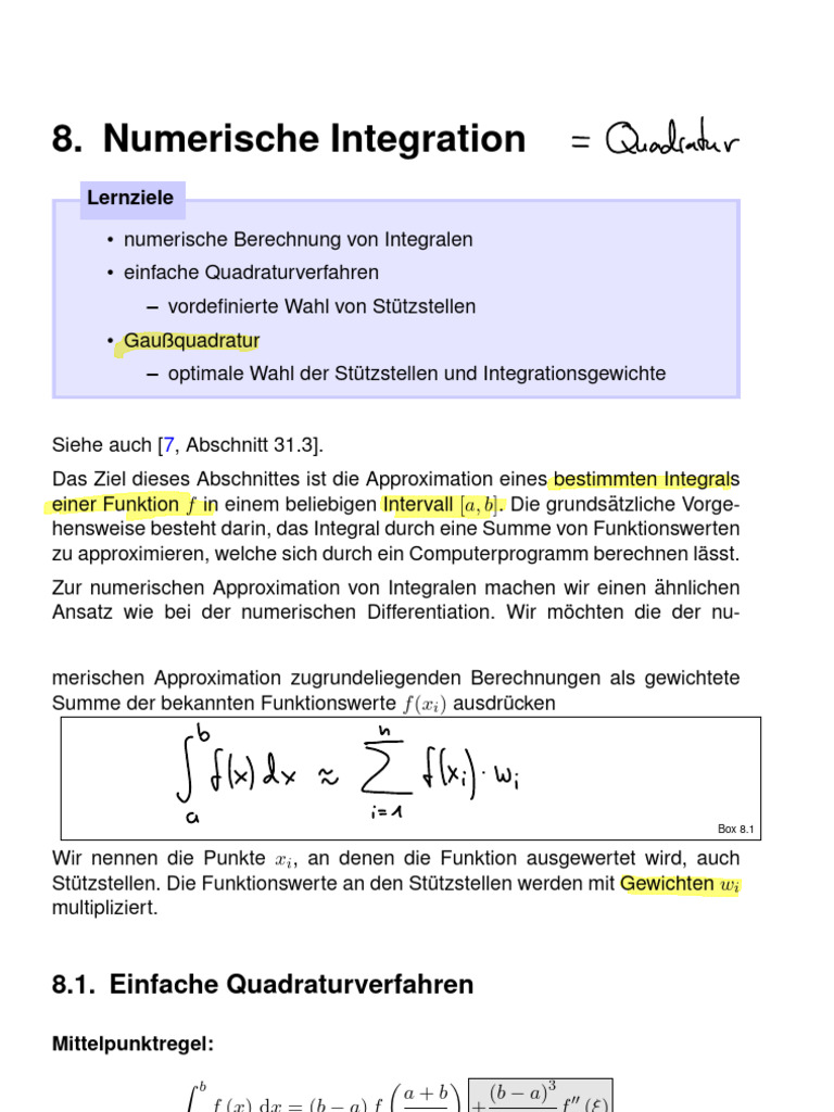 Numerische Integration | PDF