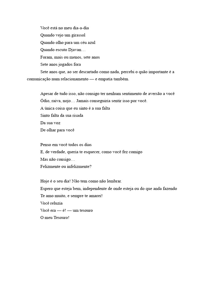 Reflexões sobre Amor e Saudade | PDF