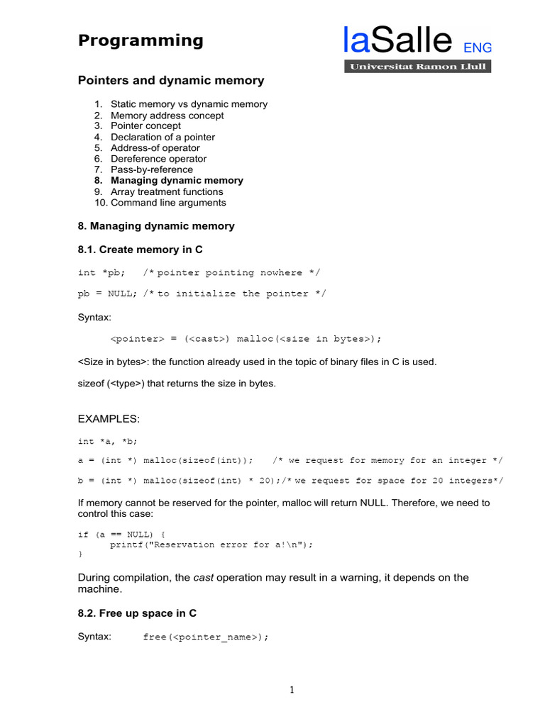C Programming: Pointers & Memory Management | PDF | Pointer (Computer ...