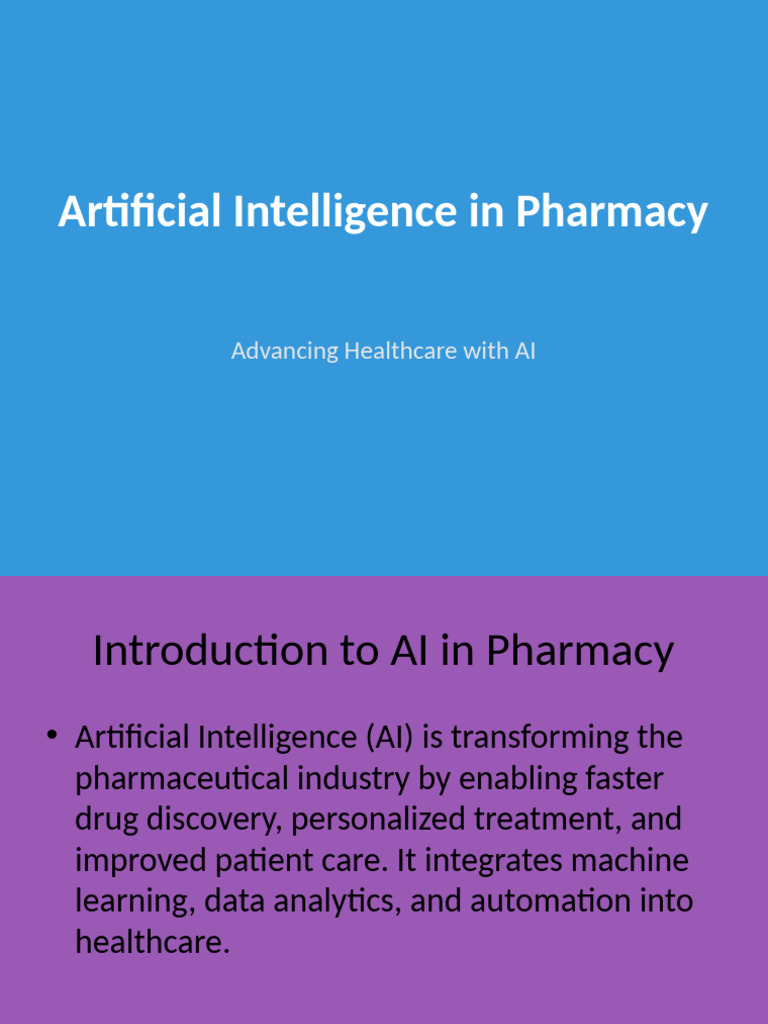 AI in Pharmacy Advanced | PDF