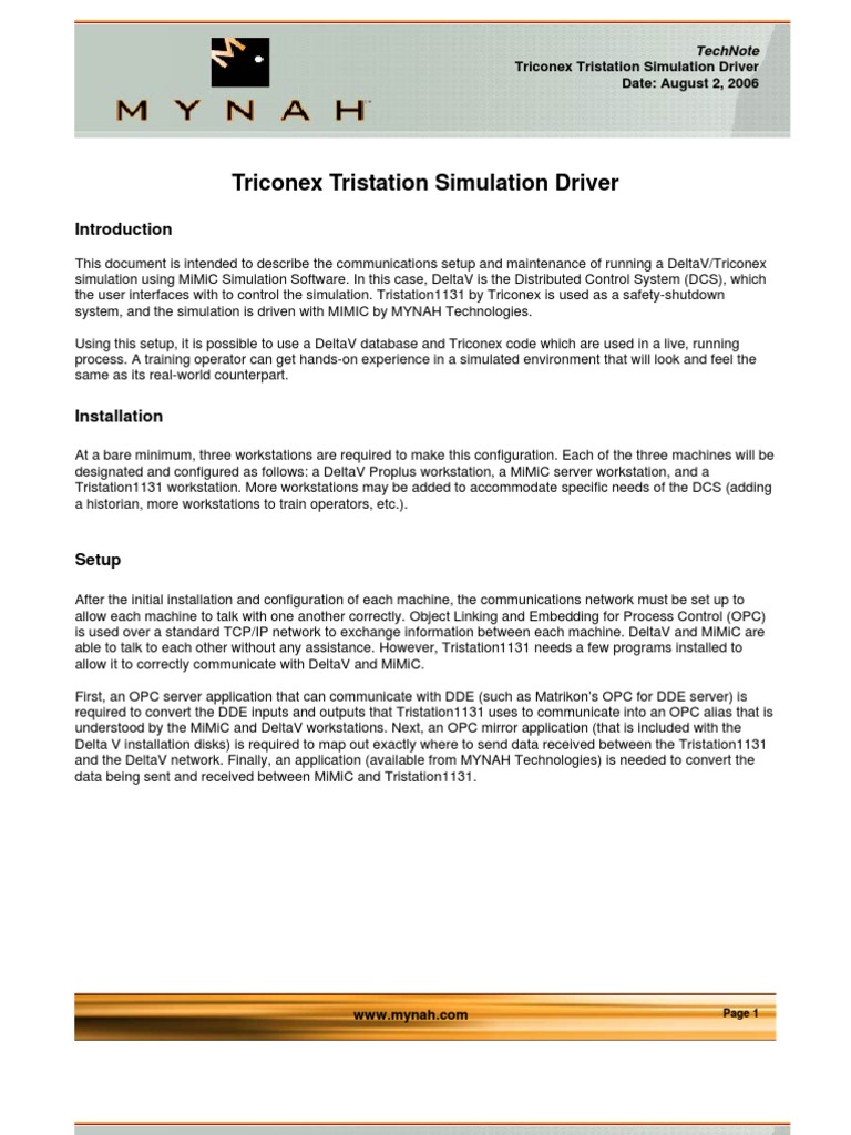 TechNote Triconex Tri Station Simulation Driver | PDF | Simulation ...