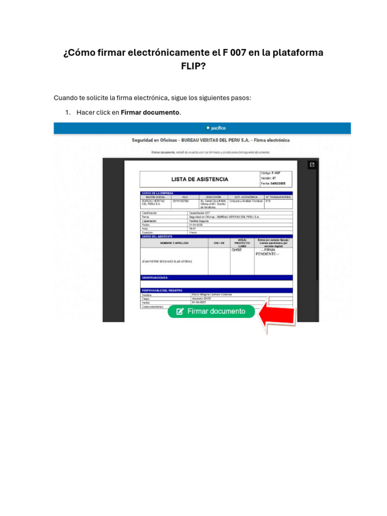 Cómo firmar electrónicamente F 007 en FLIP | PDF