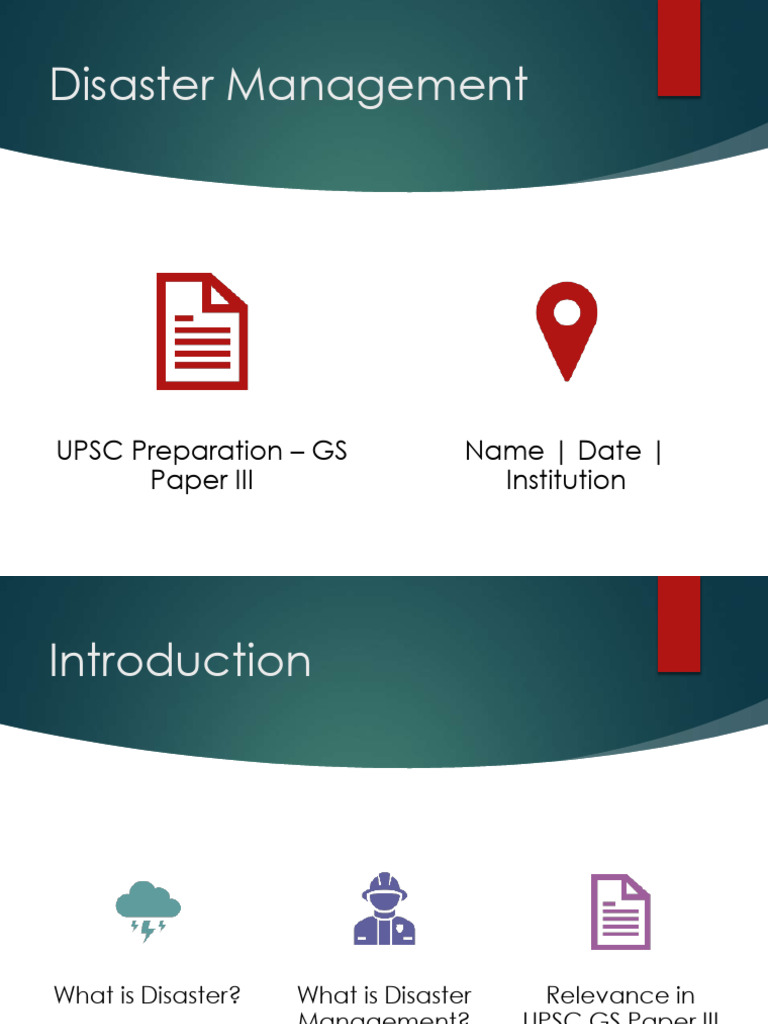 Disaster Management UPSC | PDF