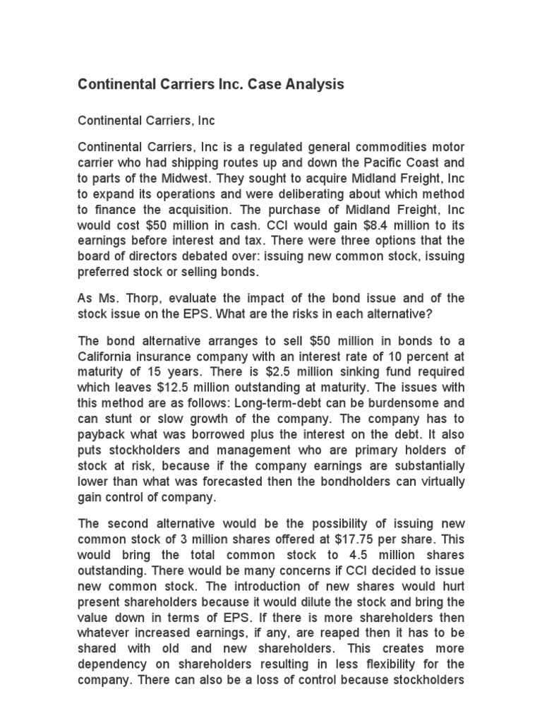 Continental Carriers Inc Preferred Stock Stocks