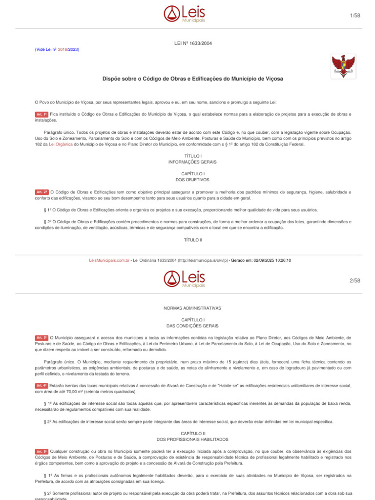 Lei-ordinaria-1633-2004-Vicosa-MG-consolidada-[15-05-2023] | PDF