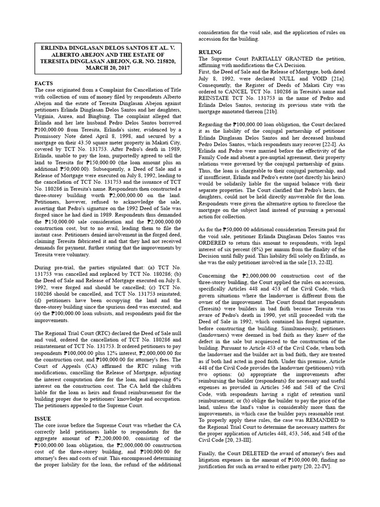 Supreme Court Ruling on Property Dispute | PDF | Lawsuit | Judgment (Law)