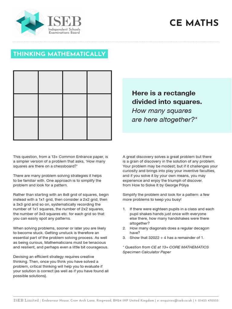 ISEB PDF Thinking Mathematically | PDF | Mathematics