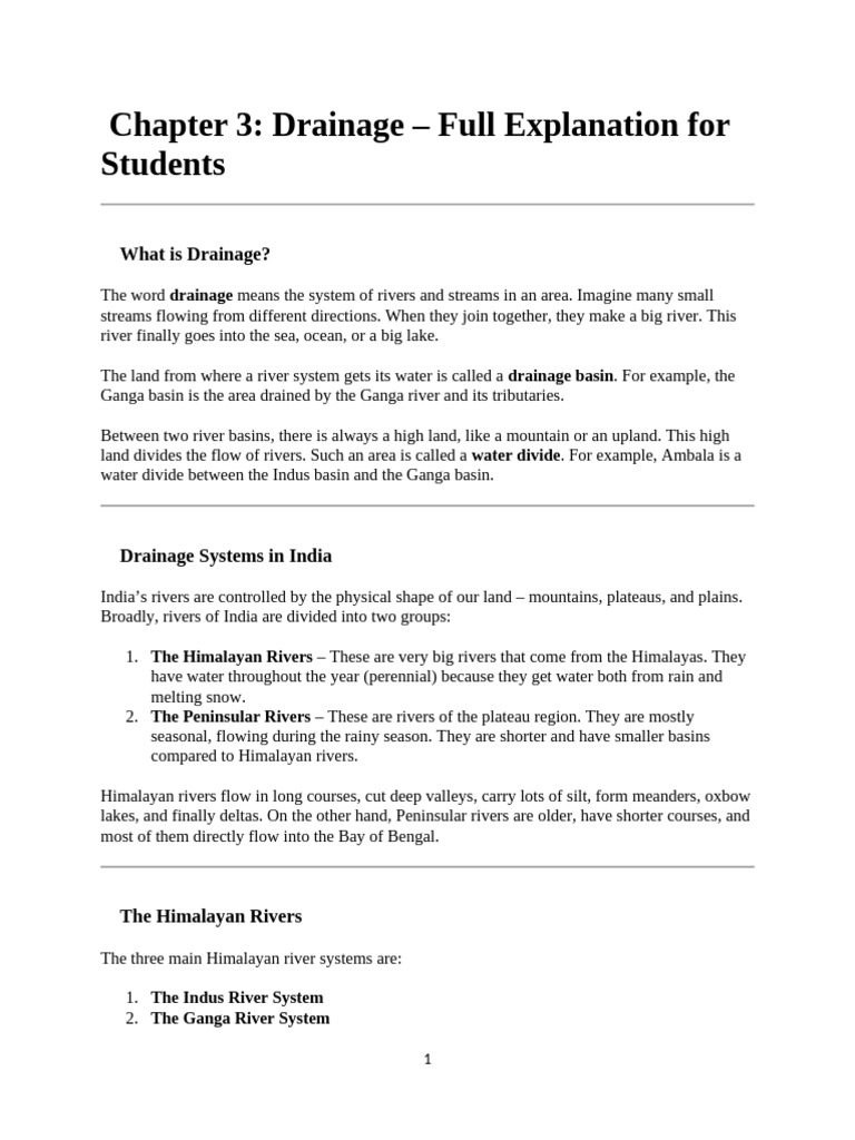 Understanding India's Drainage Systems | PDF | Indus River | River