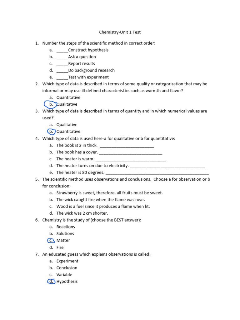 Test Unit 1 | PDF | Quantitative Research | Volume