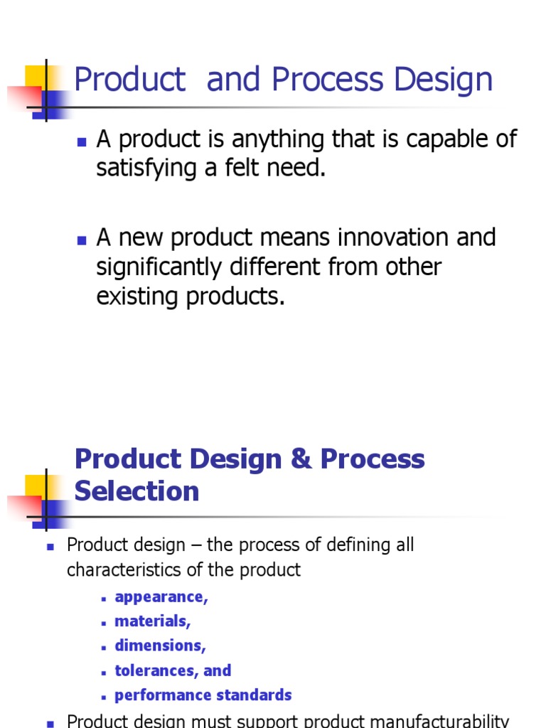 Product and Process Design | PDF