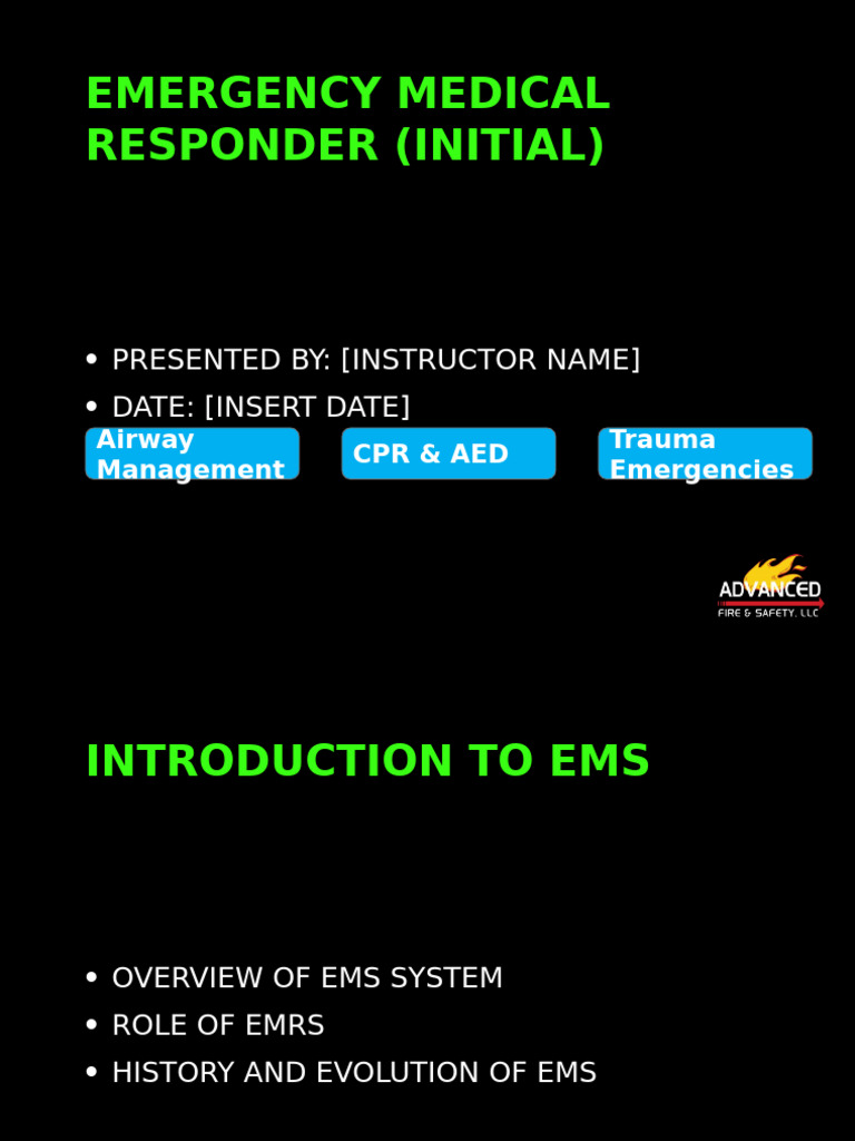 Emergency Medical Responder Training Guide | PDF