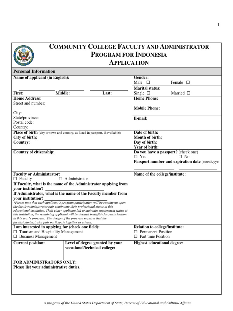 Indonesia Community College Program Application | PDF | Academia ...