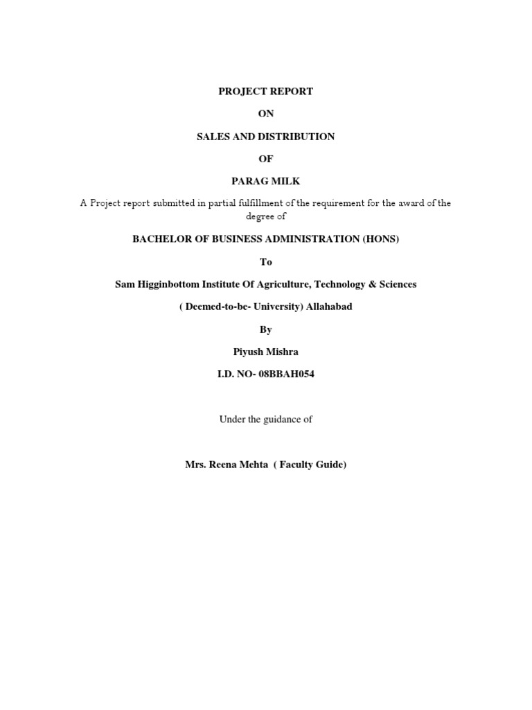 A Project Report Submitted in Partial Fulfillment of The Requirement ...