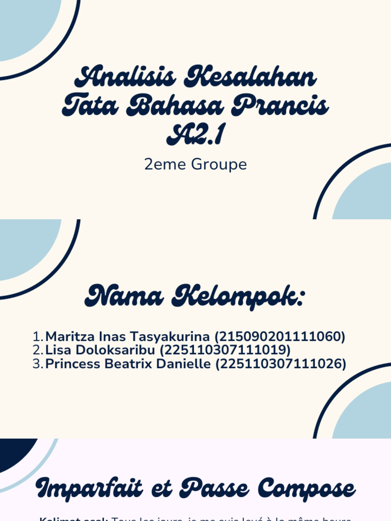 Imparfait Et Passe Compose | PDF