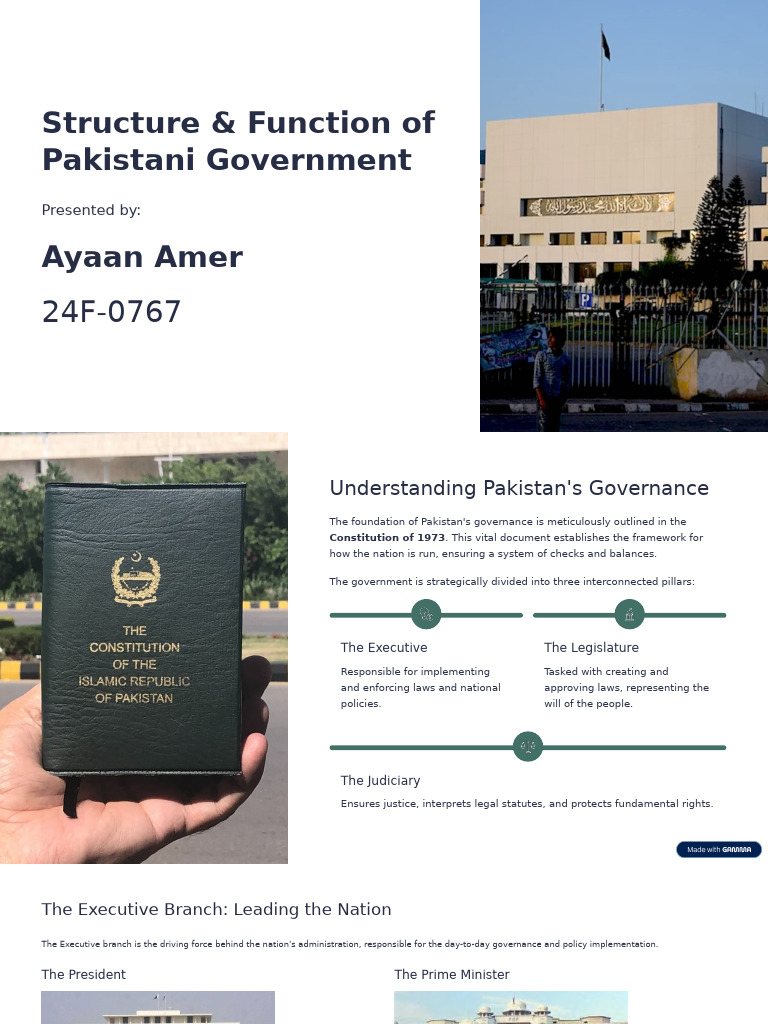 Structure and Functions of Pakistan's Government | PDF | Government Of ...