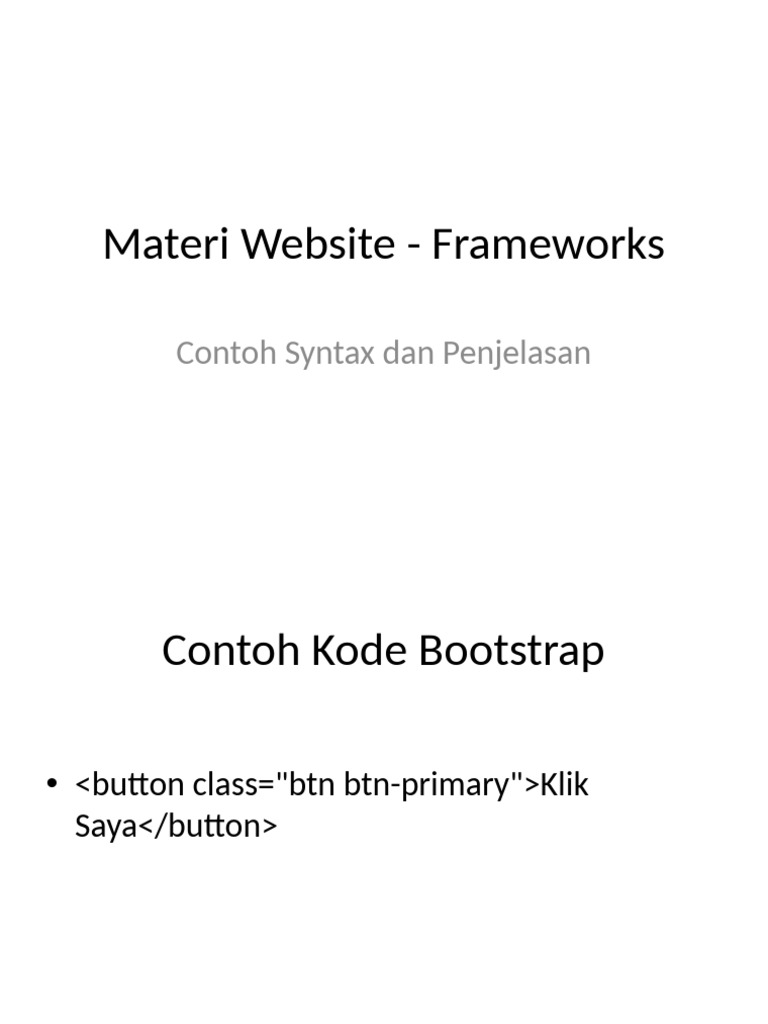 Contoh Kode Framework Web Populer | PDF