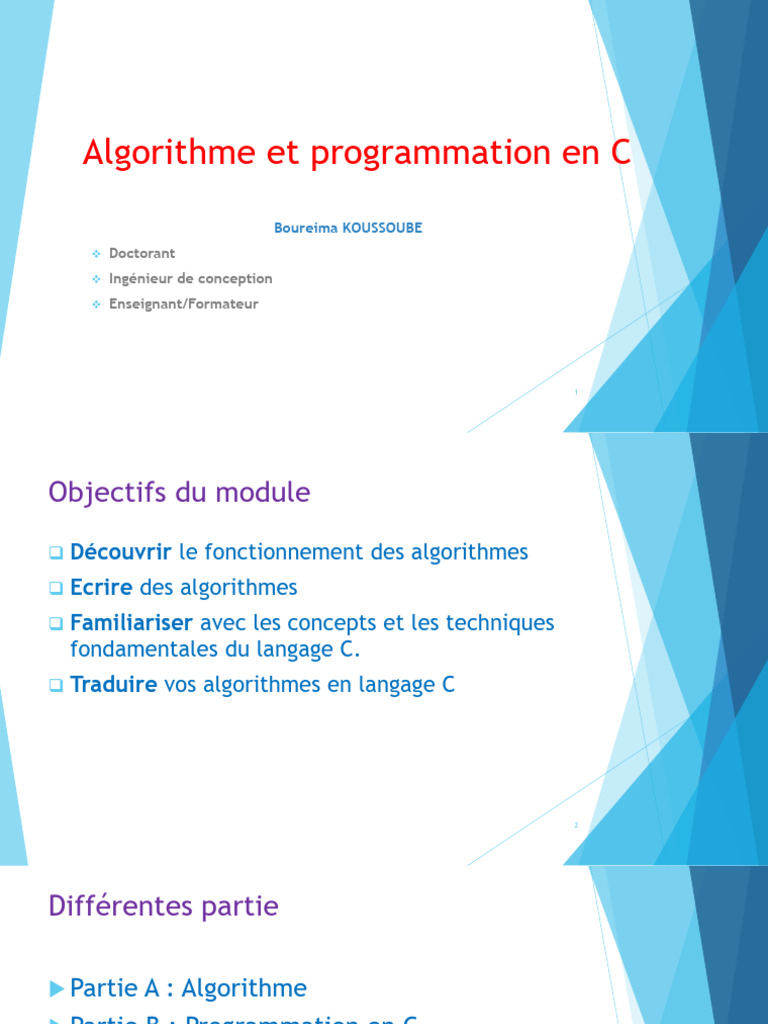 Algorithmes et Programmation en C | PDF | Programmation informatique ...