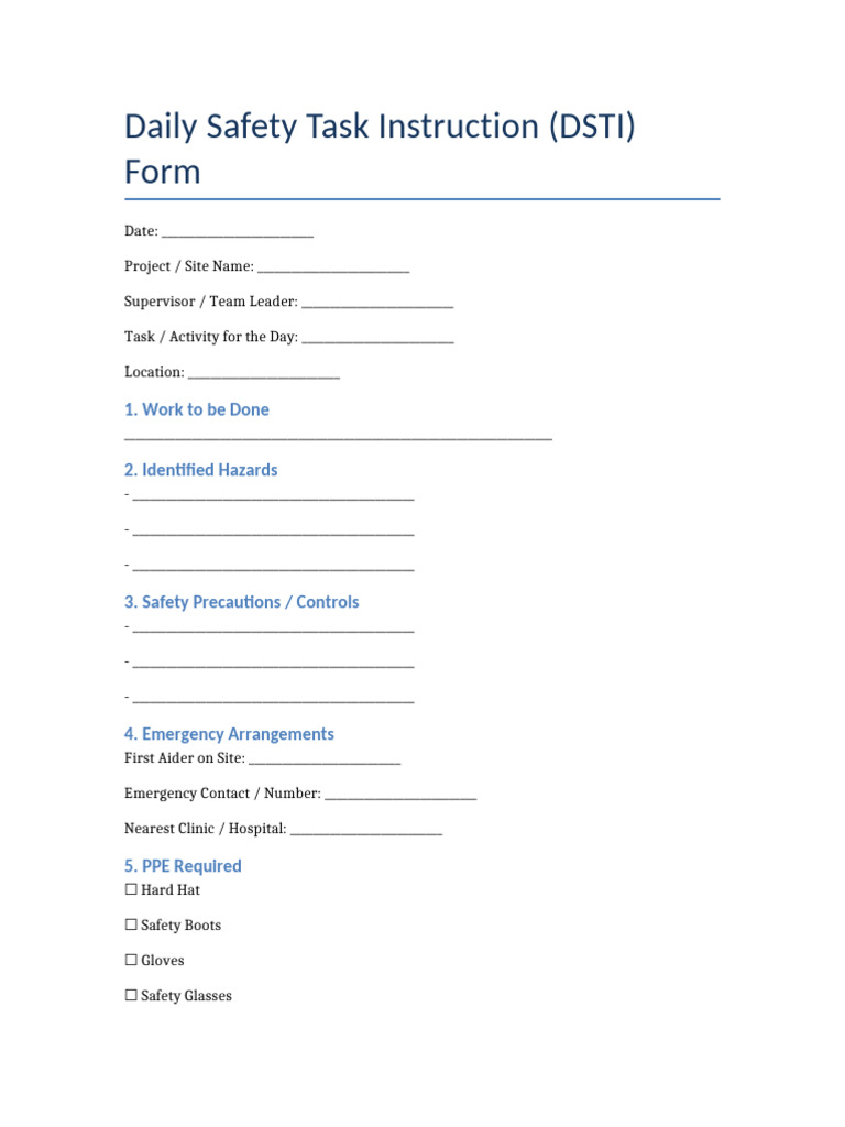 DSTI Form Template | PDF