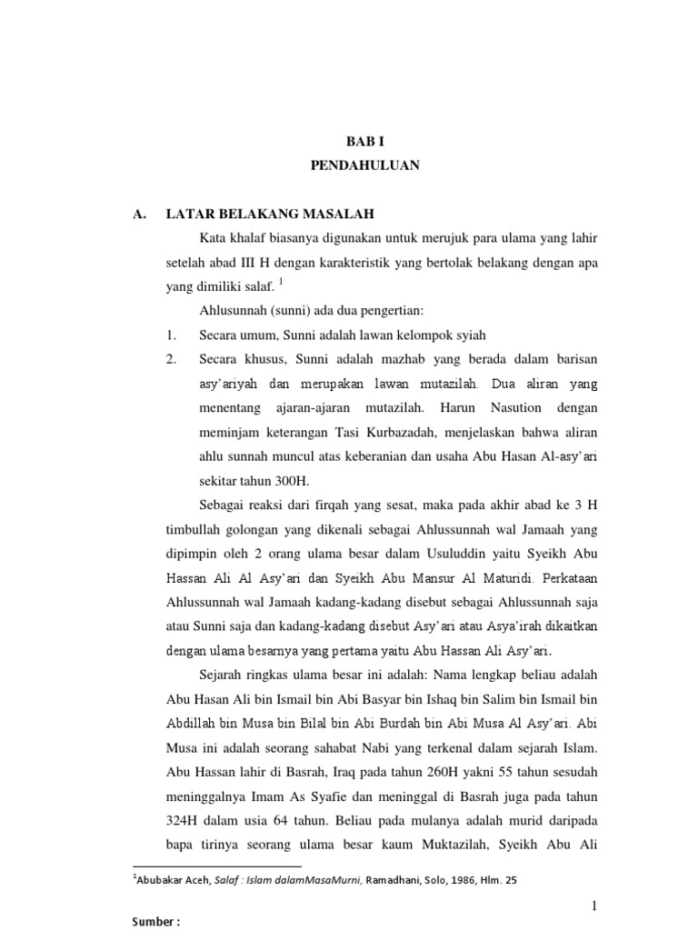 Ahlusunnah Khalaf - Ilmu Kalam