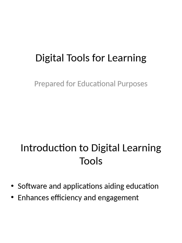 Digital Tools For Learning | PDF