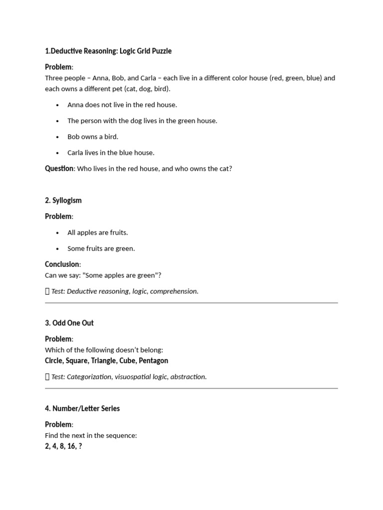 Deductive Reasoning Pdf