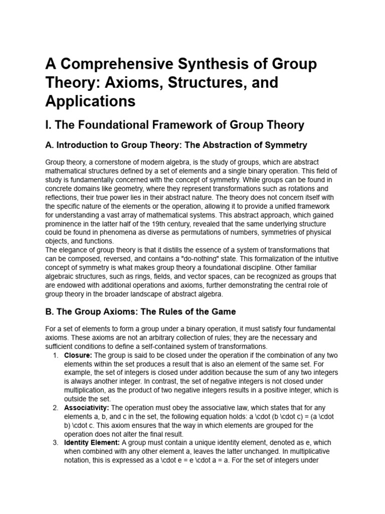 Foundations of Group Theory Explained | PDF | Group (Mathematics ...