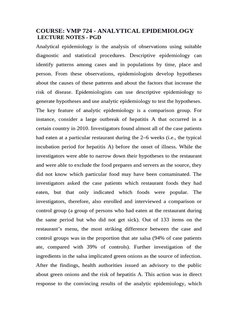 Analytical Epidemiology Overview | PDF | Epidemiology | Cohort Study