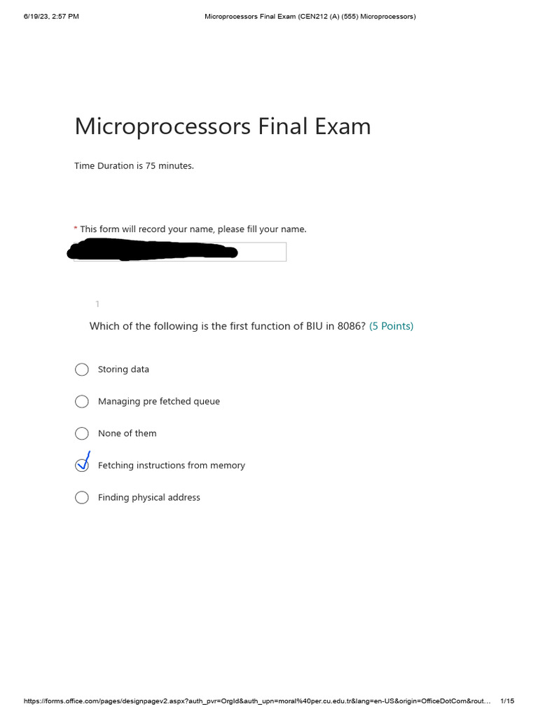 Microprocessors Final Exam Questions | PDF | Central Processing Unit ...