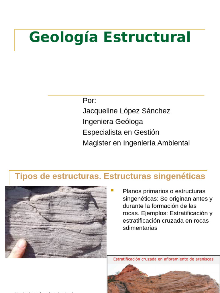 Estructuras Geológicas: Singenéticas y Postgenéticas | PDF | Estrato ...