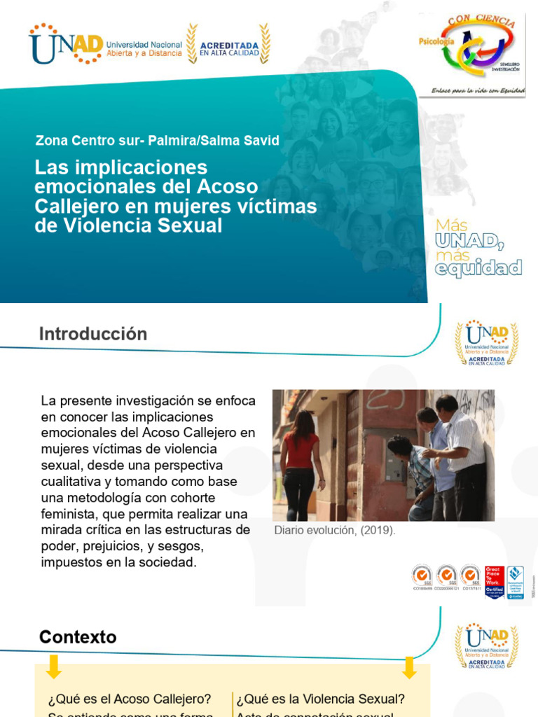 Implicaciones emocionales del acoso callejero | PDF | Acoso sexual ...
