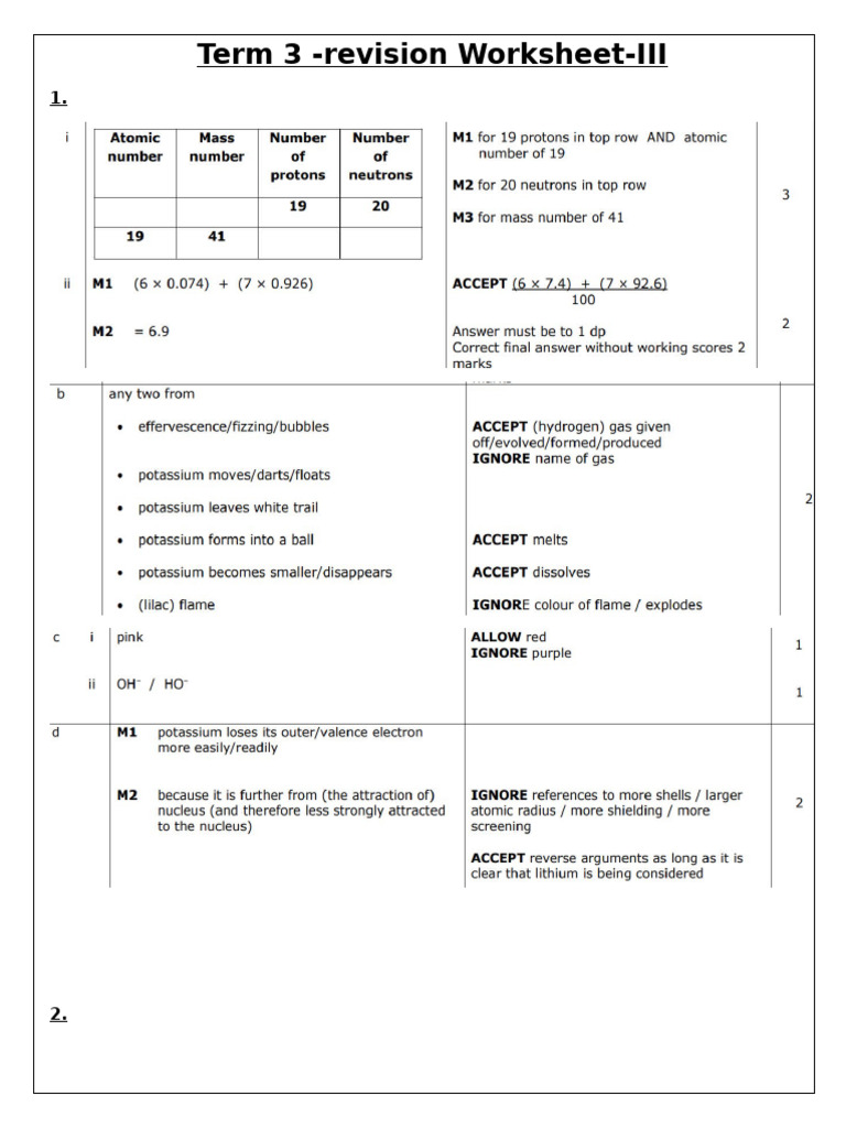 Revision Worksheet 3 - MS | PDF