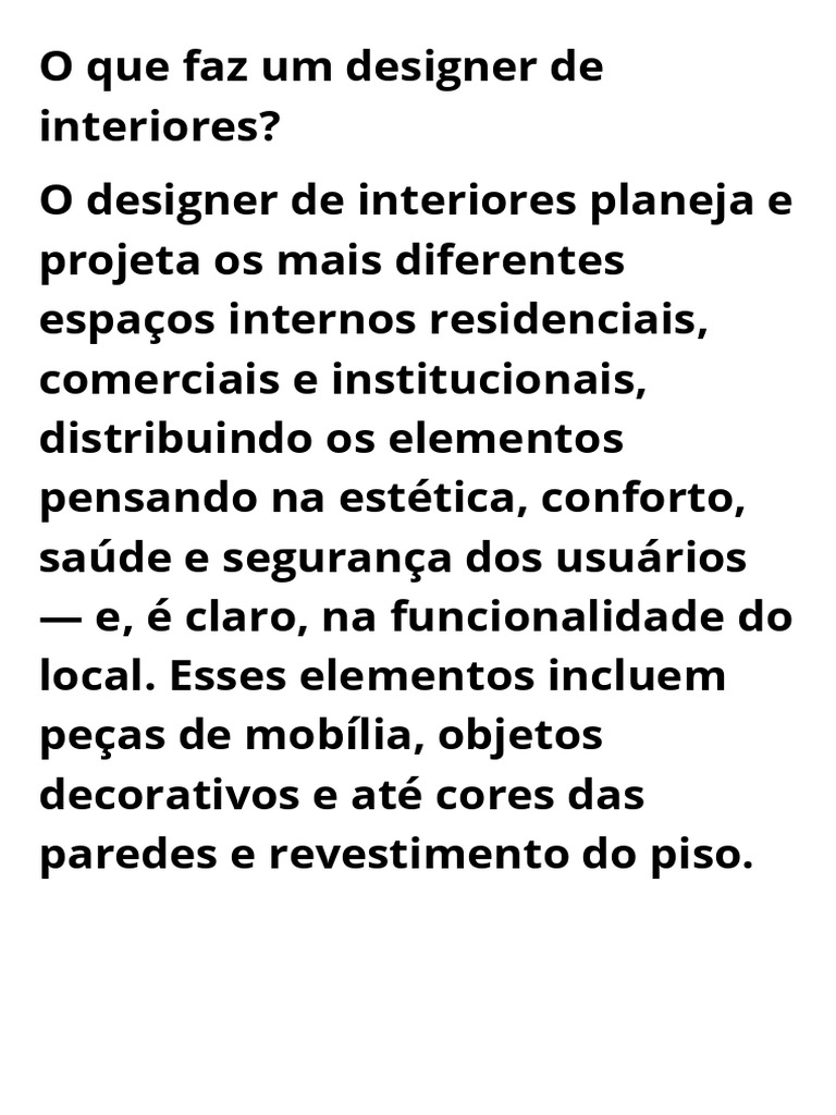 Funções do Designer de Interiores | PDF