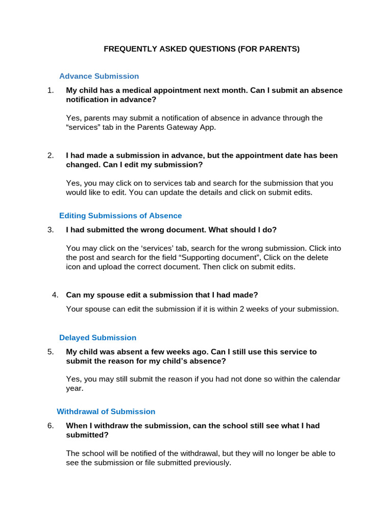 Parent Absence Notification FAQs | PDF | Chess Theory | Chess