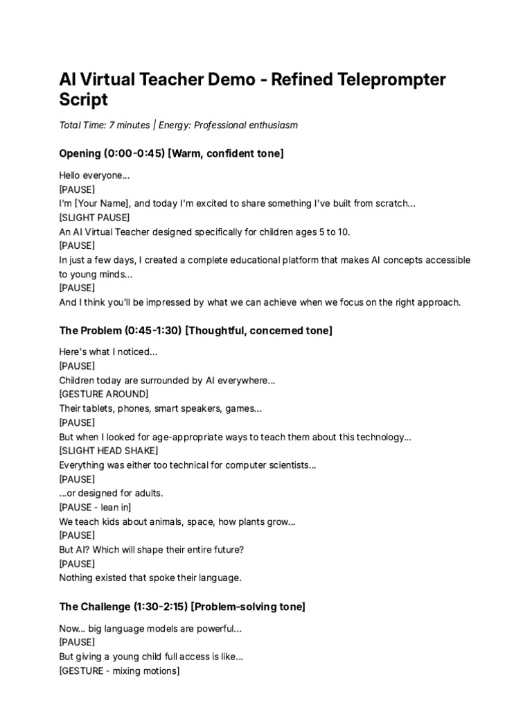 Refined Teleprompter Script | PDF | Artificial Intelligence ...
