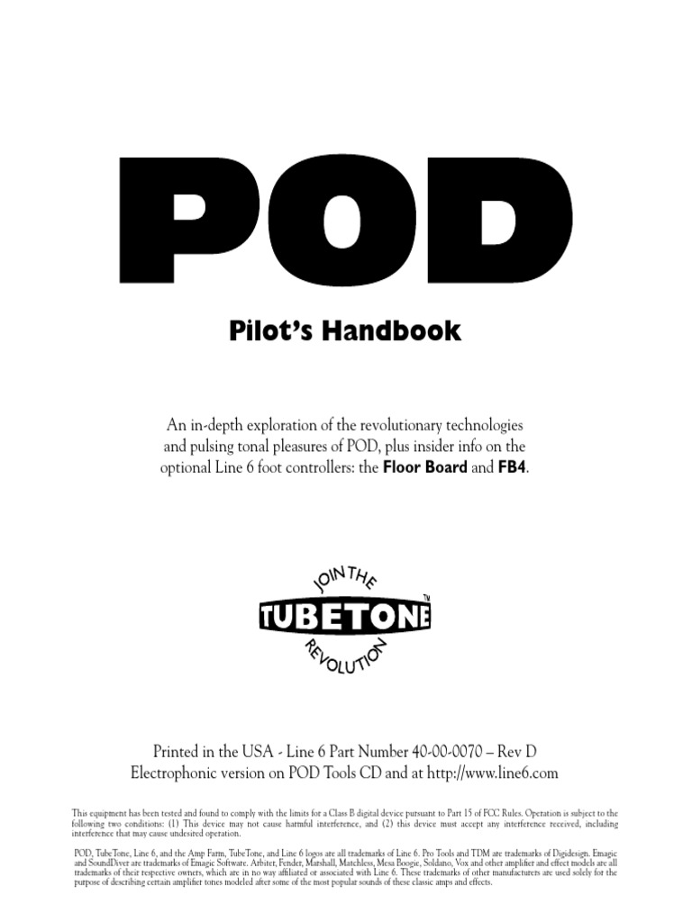 POD Pilot's Handbook and Effects Guide | PDF | Loudspeaker | Vacuum Tube