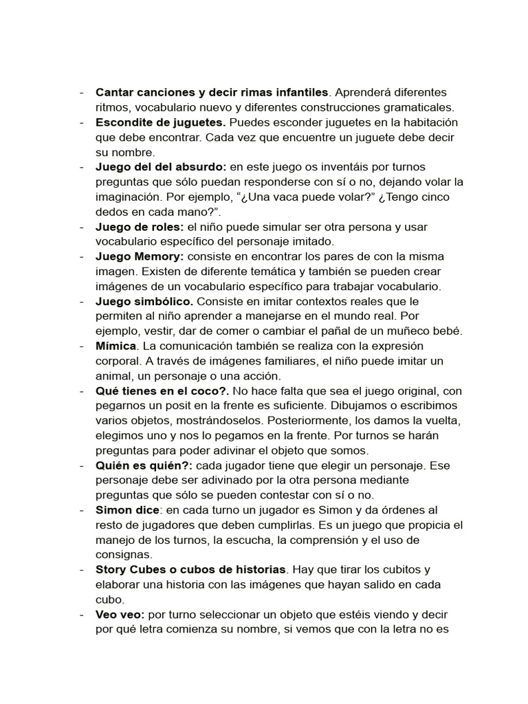 Actividades Estimulación Del Lenguaje | PDF | Juguetes