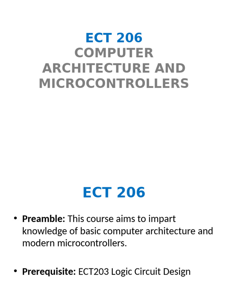Computer Architecture & Microcontrollers | PDF | Central Processing ...