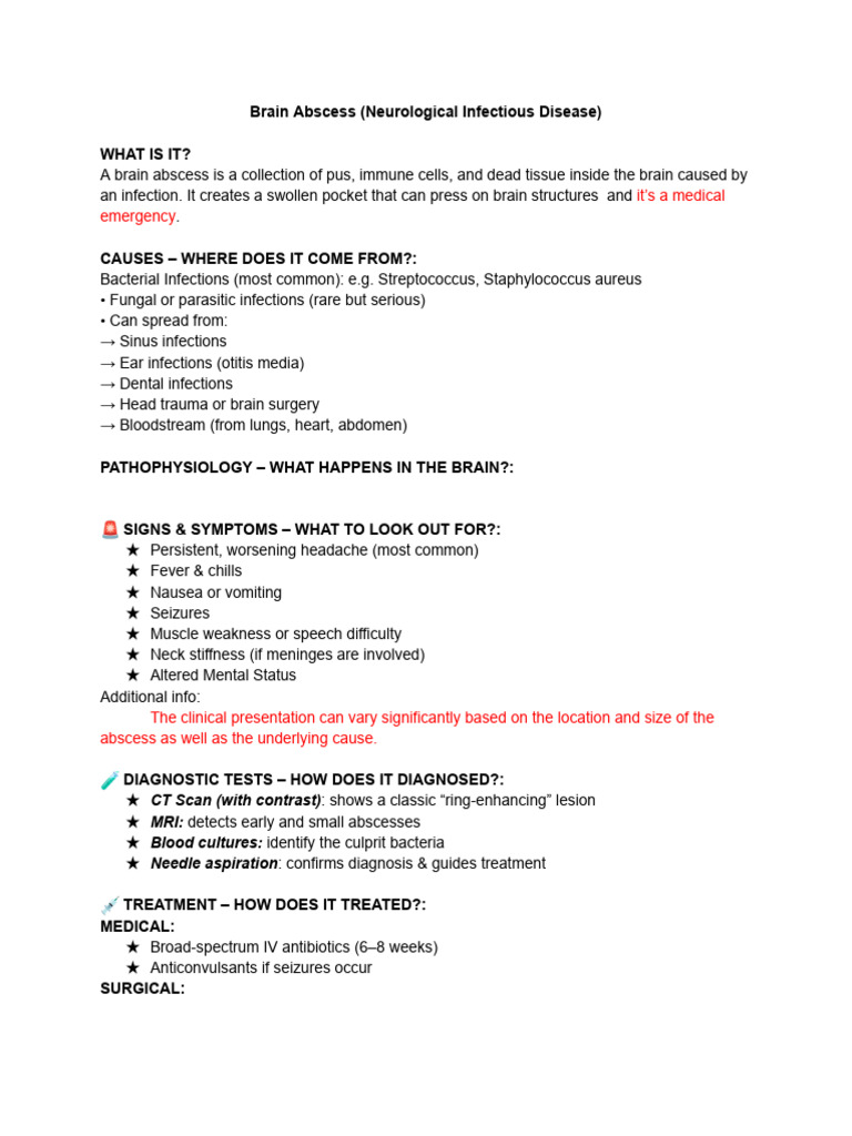 Brain Abscess | PDF