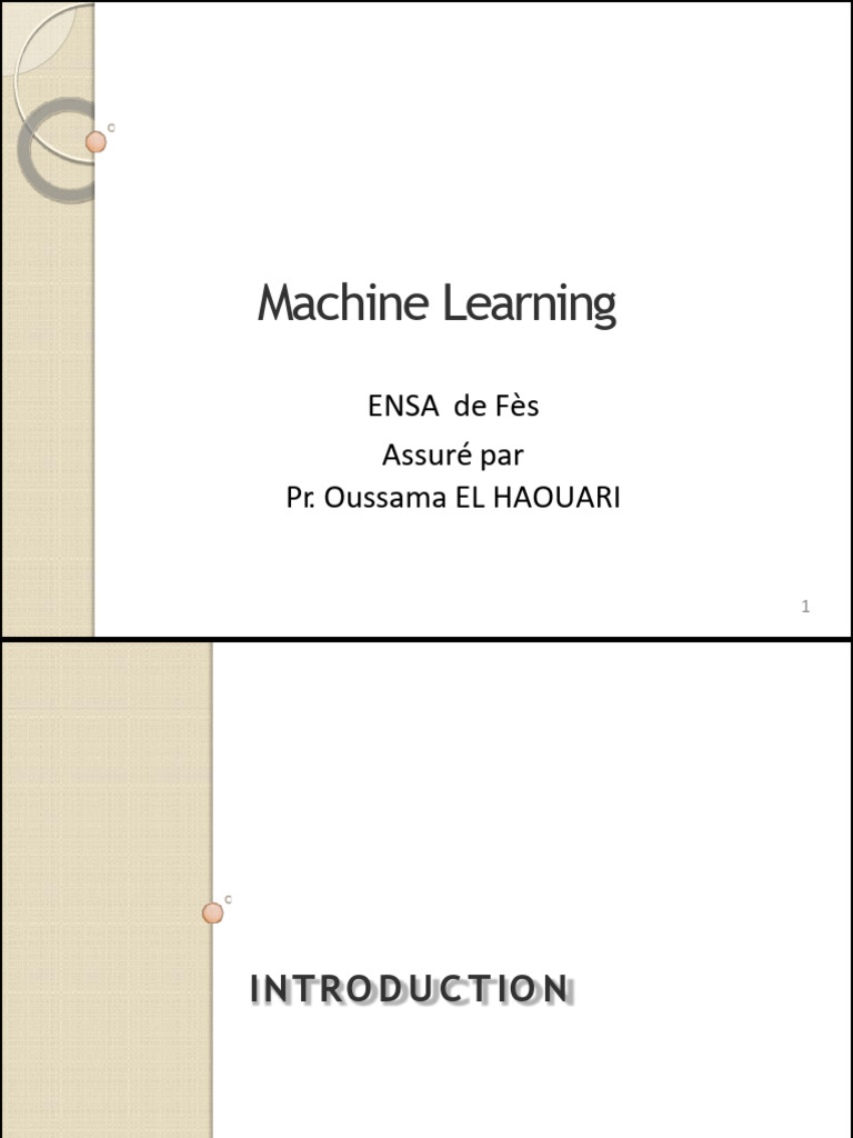 Introduction au Machine Learning | PDF | Apprentissage automatique ...