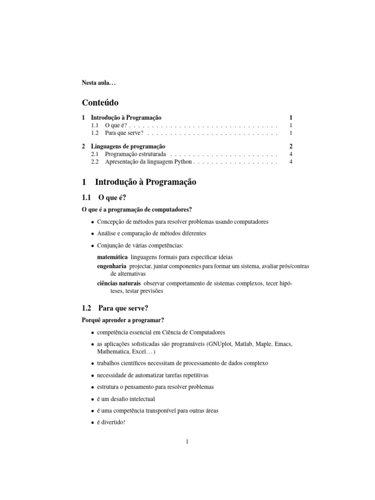 Introdução à Programação e Python | PDF | Linguagem de programação ...