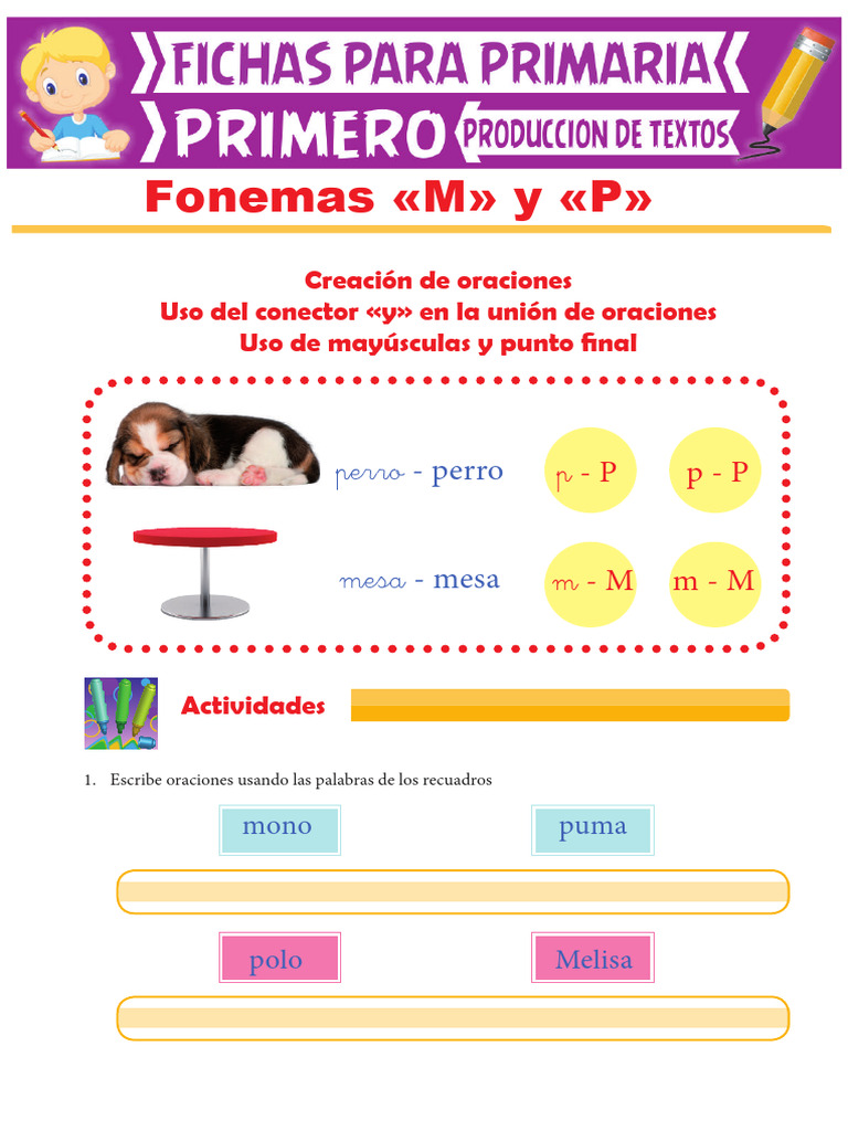 Oraciones con fonemas M y P | PDF