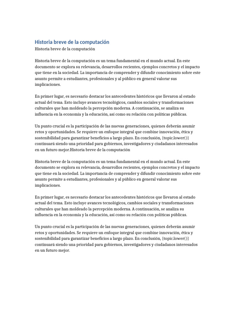 Breve historia de la computación moderna | PDF