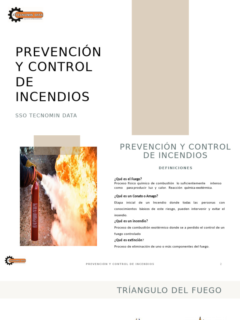 Prevención y Control de Incendios | PDF | Calor | Combustión