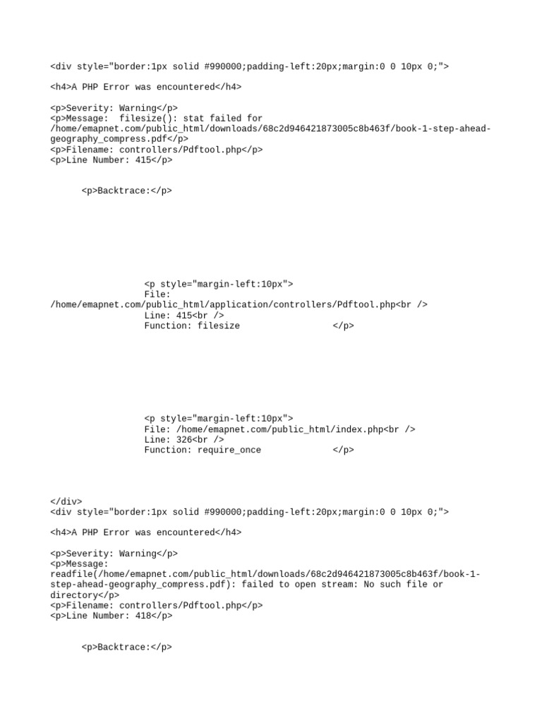 PHP Warning: File Access Errors | PDF