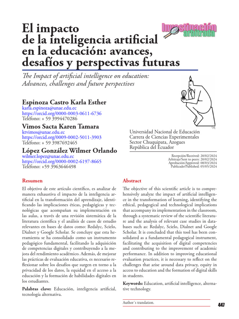 El Impacto de La Inteligencia Artificial en La Educación Avances ...