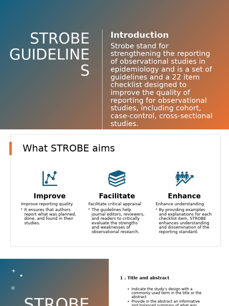 STROBE Guidelines for Observational Studies | PDF | Cohort Study ...