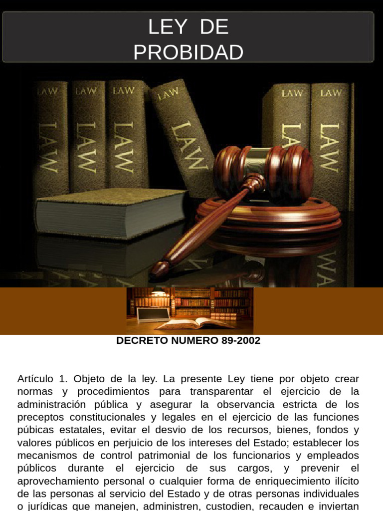Ley de Probidad en la Administración Pública | PDF | Servicio Civil ...